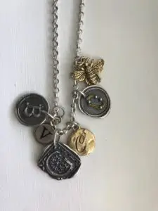 charms dangling on a chain