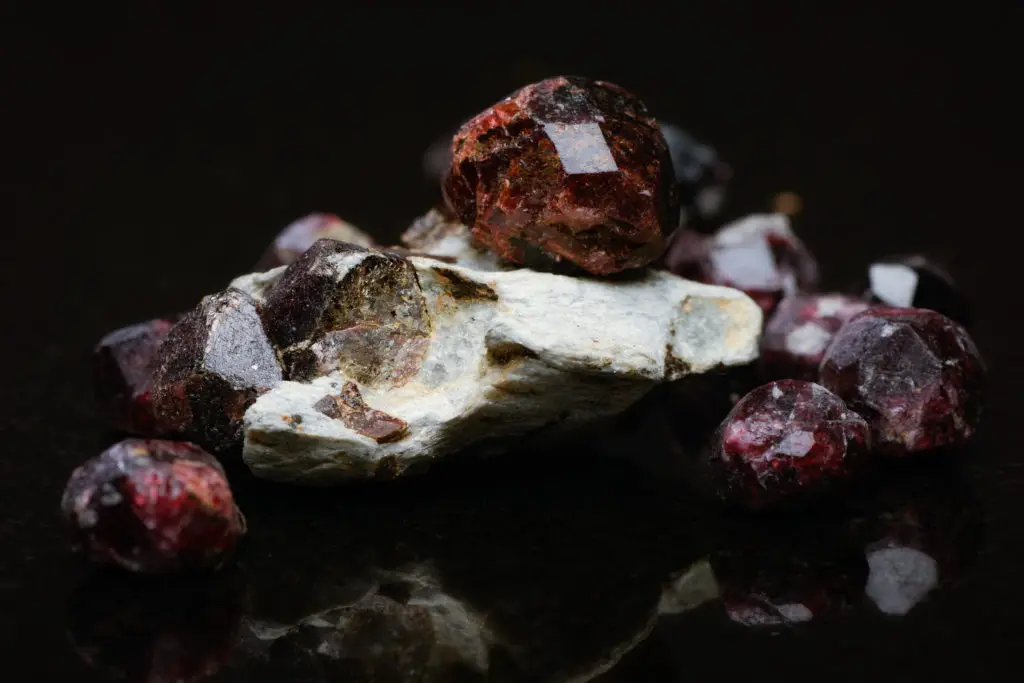 uncut garnet jewels, january's birthstone