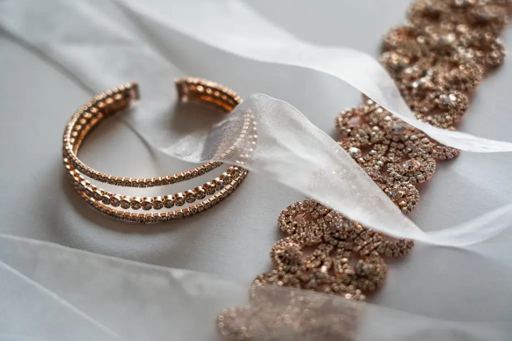 set of rose gold bracelets