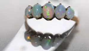 round opals set on a gorgeous ring