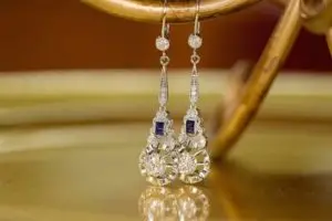 antique diamond and sapphire earrings