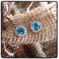 blue topaz stud earrings