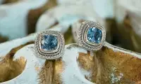 sterling silver blue topaz earrings