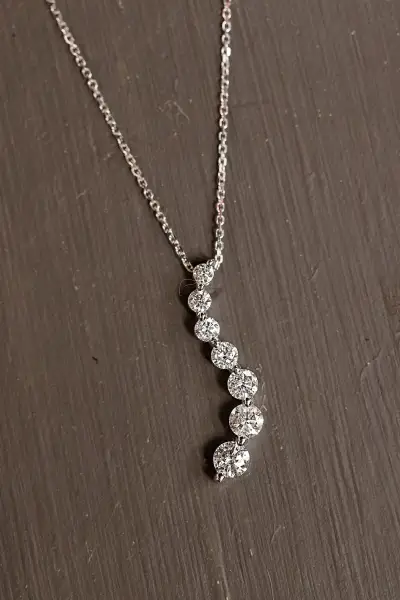 diamond pendant on a chain