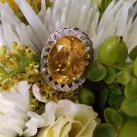 Large oval shaped citrine ring