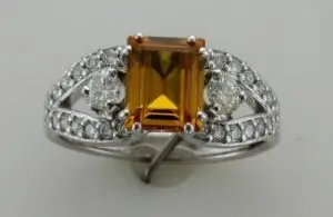 citrine and diamond ring