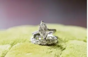 A fancy cut diamond in a marquise cut